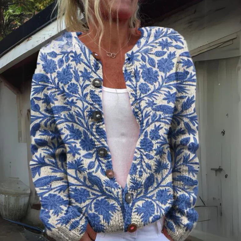 Freja | Stilfuld cardigan med blomsterprint