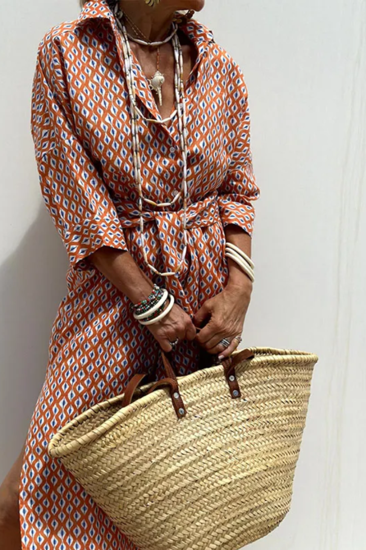 Rebekka | Elegant stribet skjortekjole