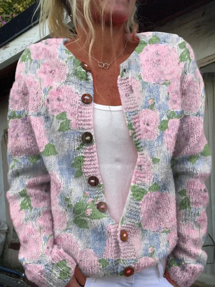 Freja | Stilfuld cardigan med blomsterprint