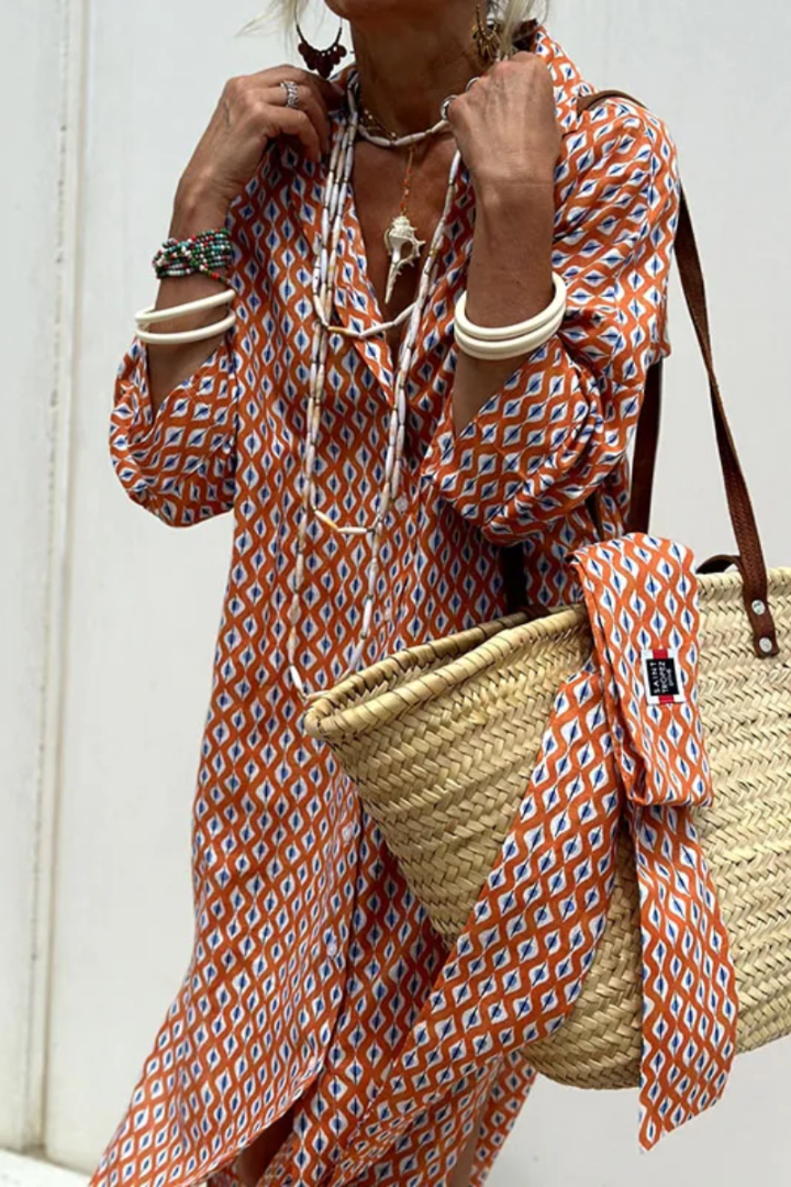 Rebekka | Elegant stribet skjortekjole